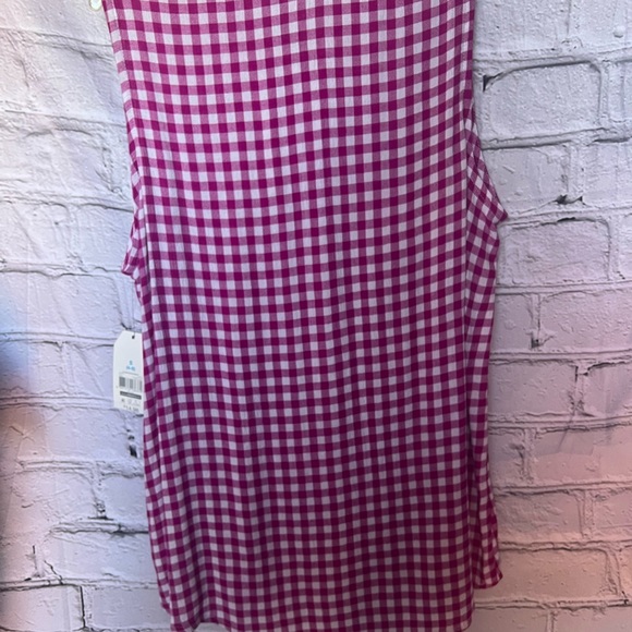 Time& true lightweight sleeveless checkered top with front pocket size S4-6 - Picture 6 of 11